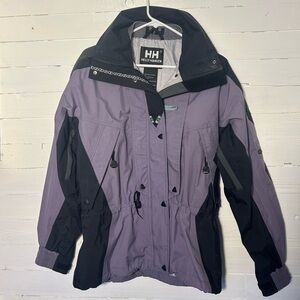 Helly Hanson breathable jacket, purple/black/gray, retro 90s. Womens small.